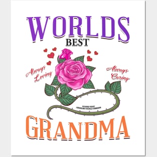 World's Best Grandma Mothers Day Novelty Gift Posters and Art